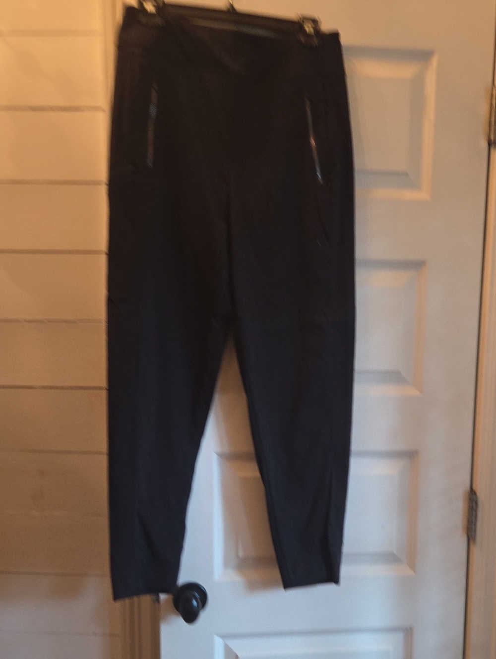 Athleta Black Track Joggers with Zip Pockets